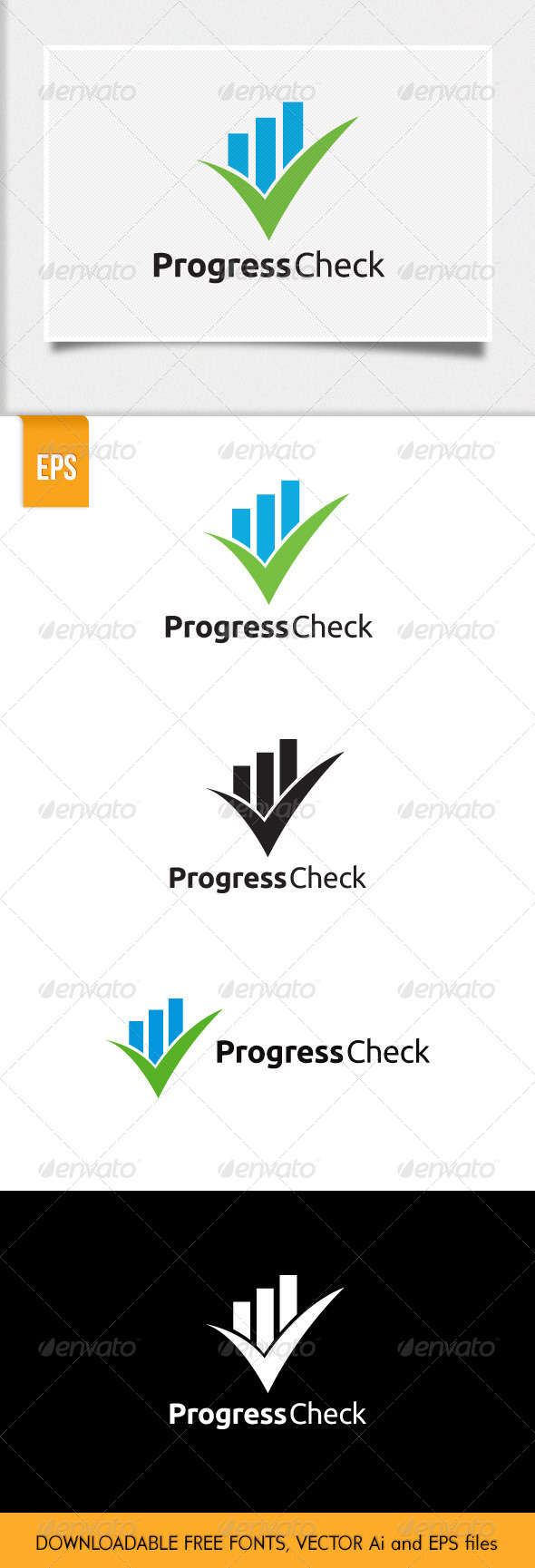 Check Progress Logo, Logo Templates | GraphicRiver