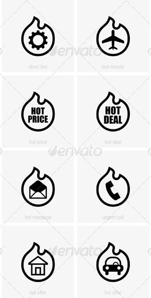 Hot Icons, Vectors | GraphicRiver