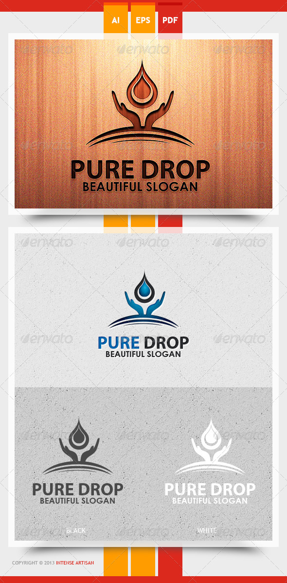 Pure Drop Logo Template, Logo Templates | GraphicRiver