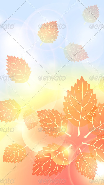 Abstract Autumn Background with Leaves, Vectors | GraphicRiver