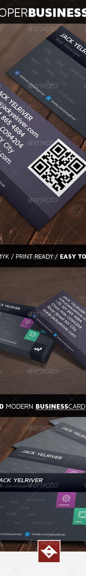 Developer Business Card, Print Templates | GraphicRiver