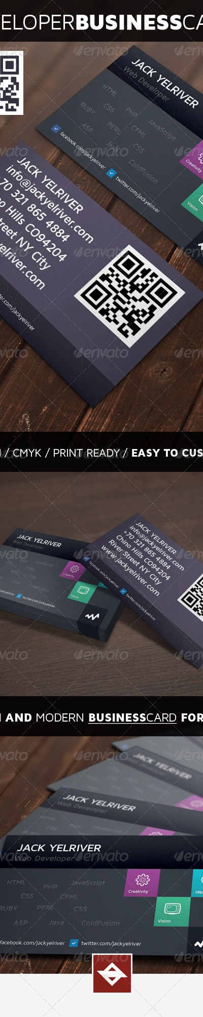 Developer Business Card, Print Templates | GraphicRiver