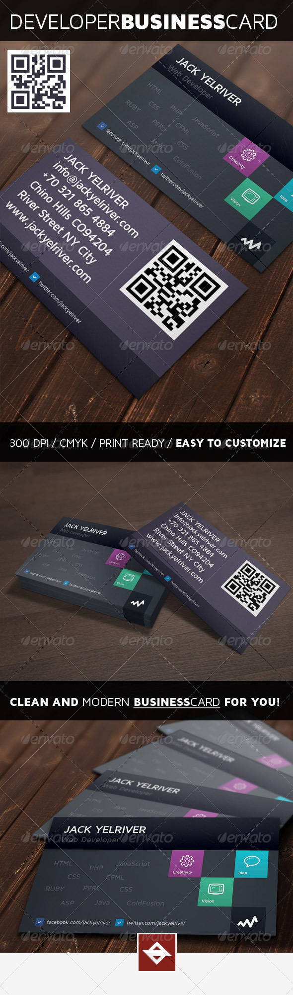 Developer Business Card, Print Templates | GraphicRiver