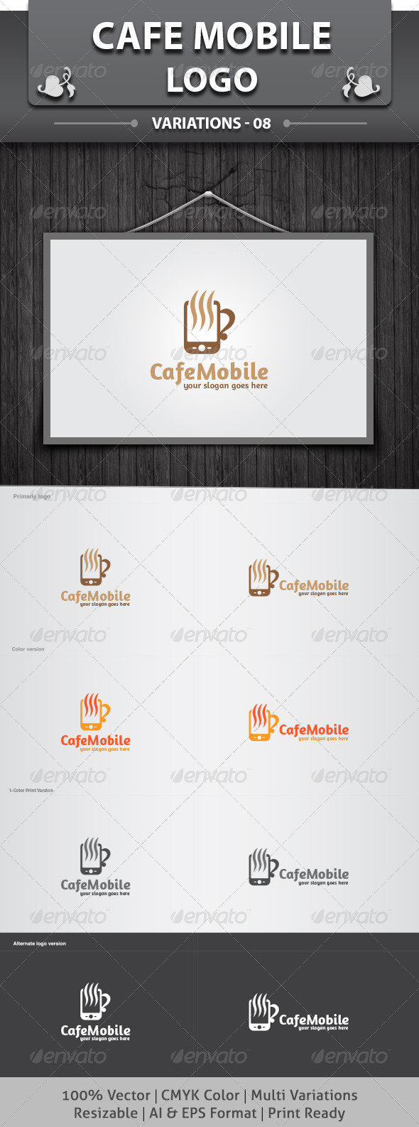 Cafe Mobile Logo, Logo Templates | GraphicRiver