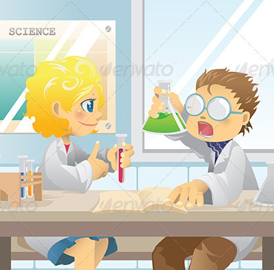 Students in Science Project, Vectors | GraphicRiver