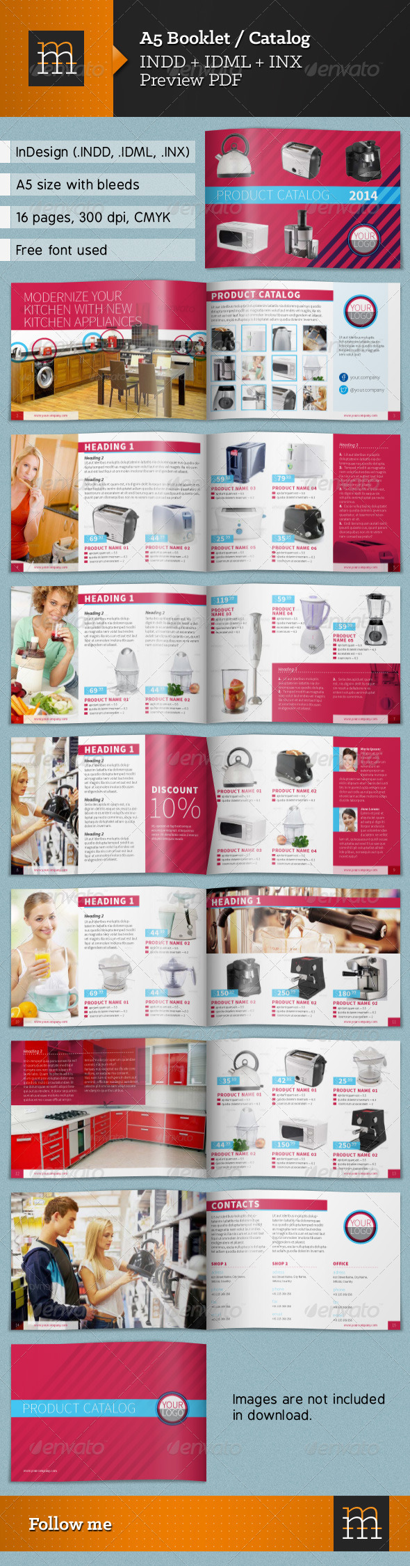 A5 Booklet / Catalog, Print Templates GraphicRiver