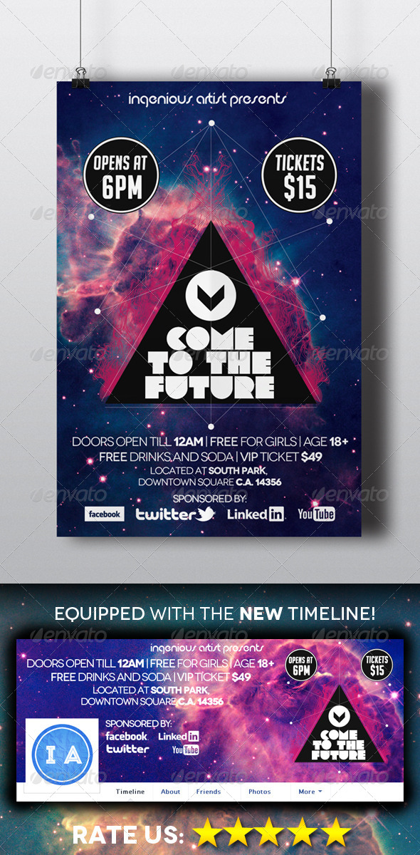 Come to the Future (Flyer + Timeline), Print Templates | GraphicRiver