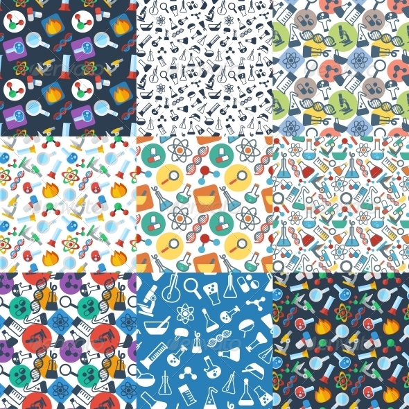 Pattern with Symbols of Science, Vectors | GraphicRiver