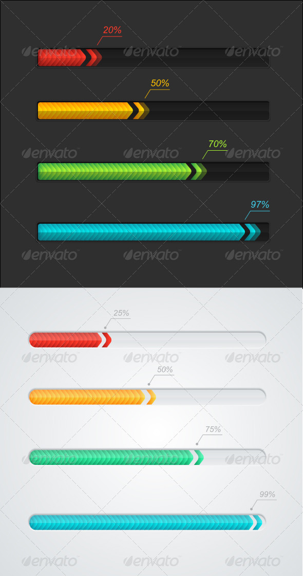 Progress Loading Bars, Vectors | GraphicRiver