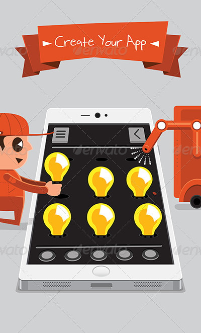 Technician Creating App, Vectors | GraphicRiver