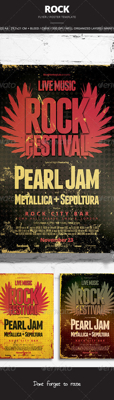 Rock Flyer / Poster 7, Print Templates | GraphicRiver