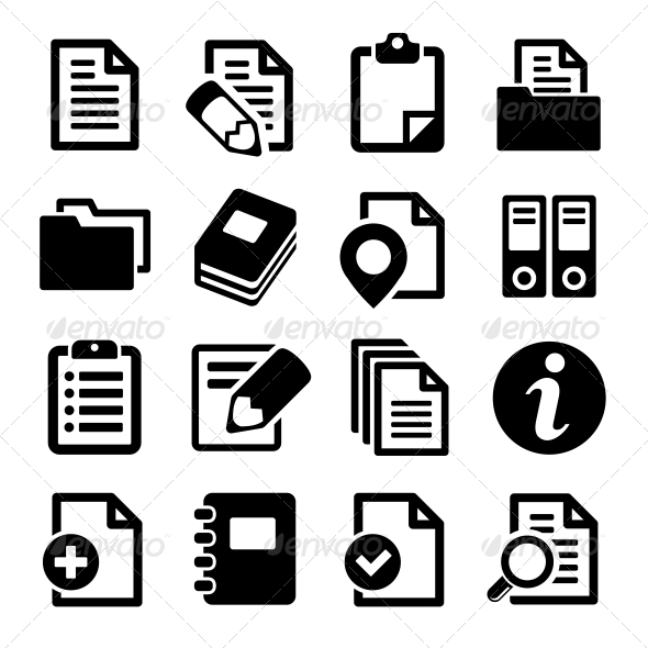 Documents and Folders Icons Set, Icons | GraphicRiver