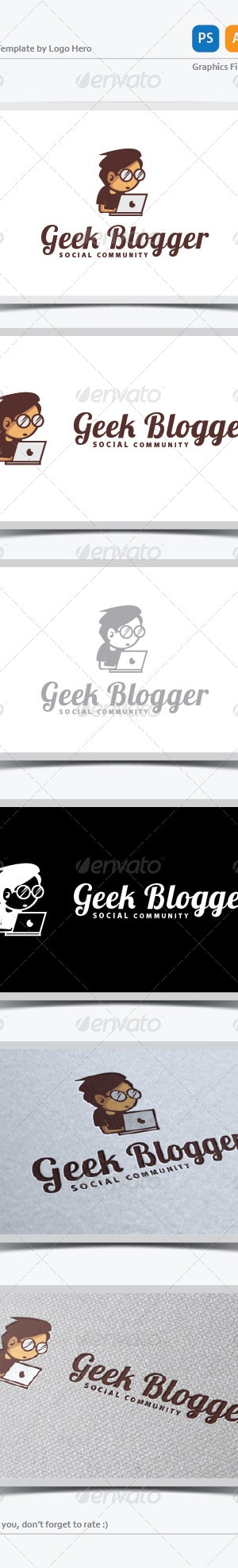 Geek Blogger Logo Template, Logo Templates | GraphicRiver