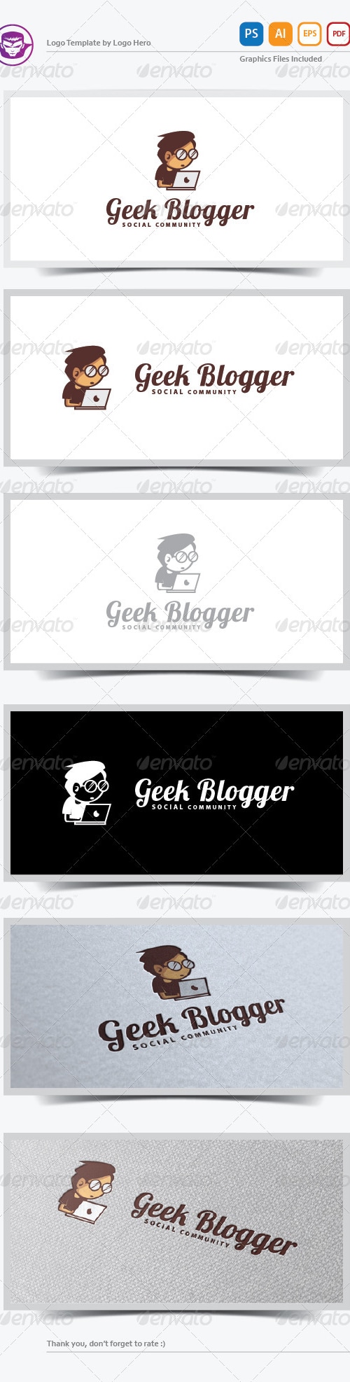 Geek Blogger Logo Template, Logo Templates | GraphicRiver