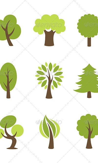 Tree Icons Set, Icons | GraphicRiver