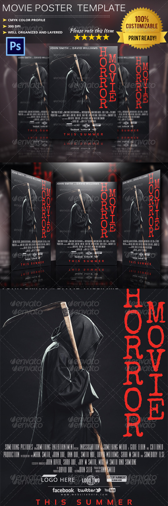 Horror Movie Poster Template , Print Templates GraphicRiver