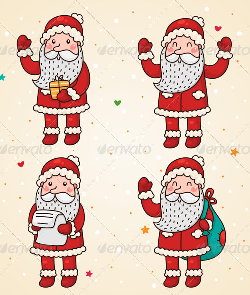 Santa Claus, Set, Vectors | GraphicRiver