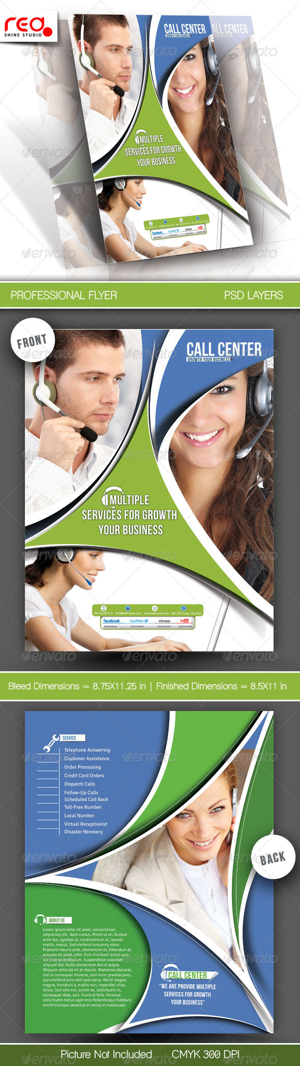 Customer Support Flyer & Poster Template - 2, Print Templates ...