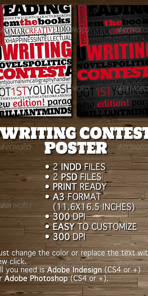 Writing Contest Poster / Flyer, Print Templates | GraphicRiver