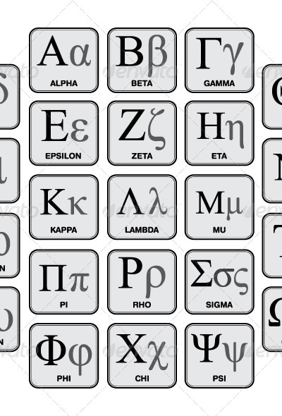 Greek Alphabet and Symbols, Vectors | GraphicRiver