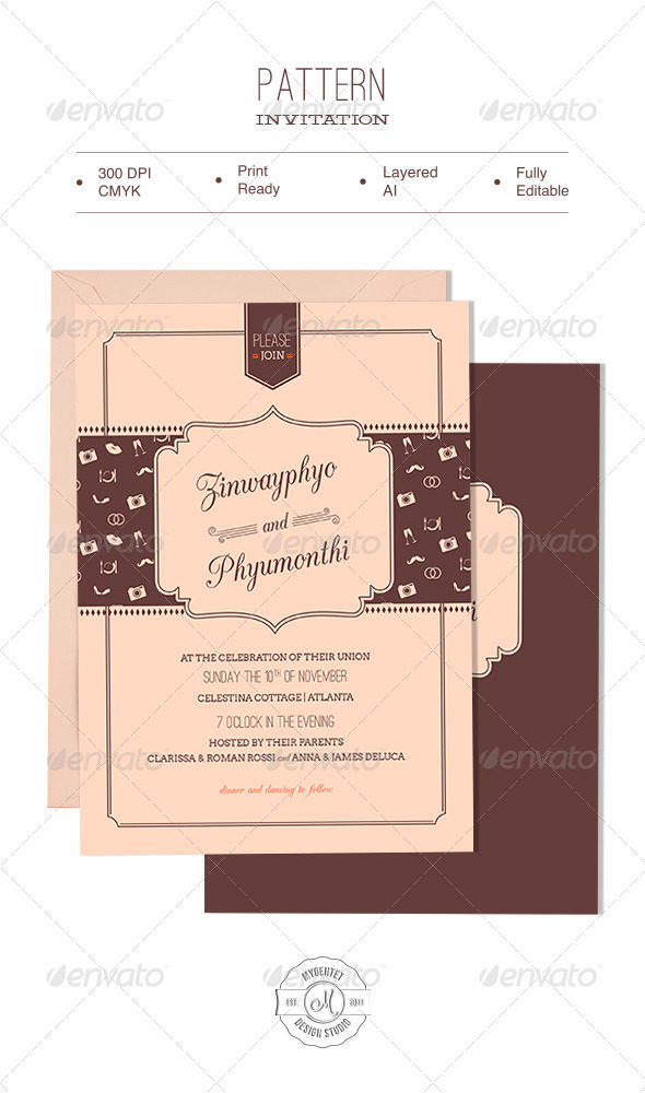 Pattern Invitation, Print Templates | GraphicRiver