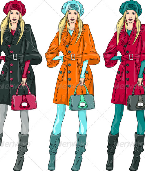 Vector Fashion Girls Top Models , Vectors | GraphicRiver