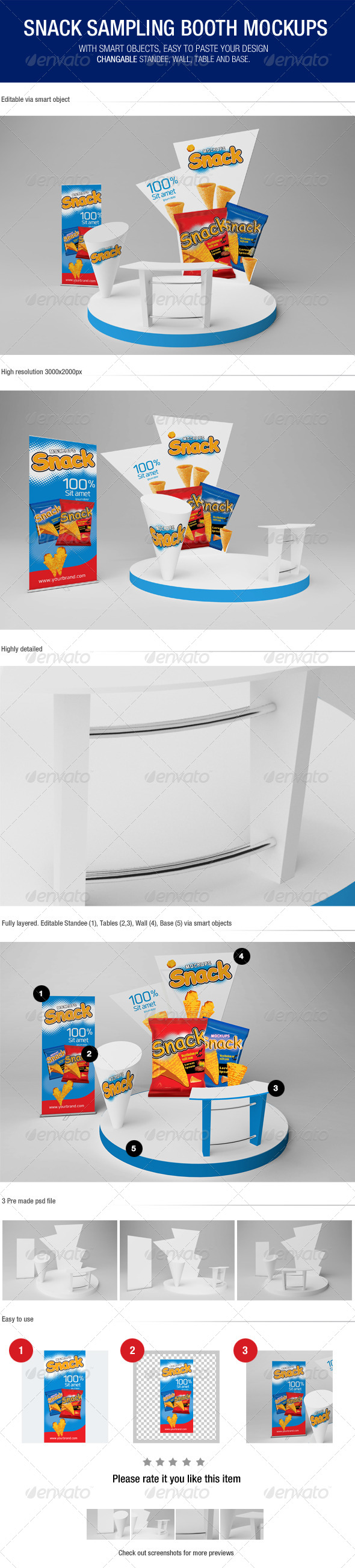 Snack Sampling Booth Mockups, Graphics | GraphicRiver