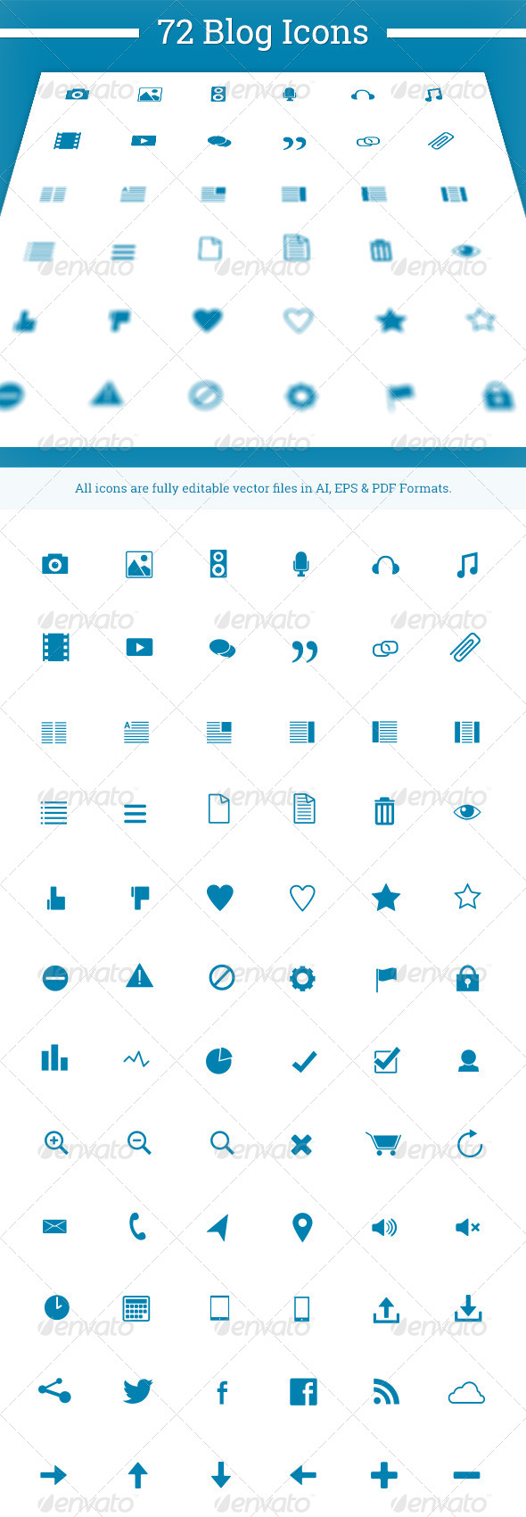 72 Blog Icons, Icons | GraphicRiver