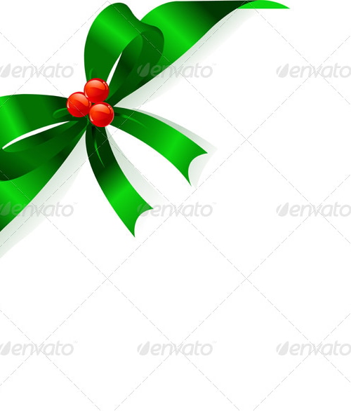 Christmas Green Ribbon, Vectors | GraphicRiver