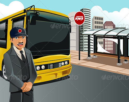 Bus Driver, Vectors | GraphicRiver