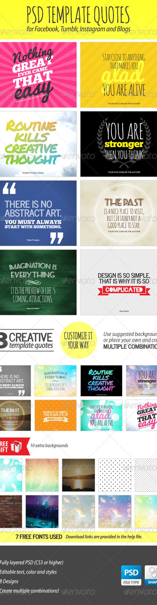 PSD Template Quotes, Web Elements | GraphicRiver