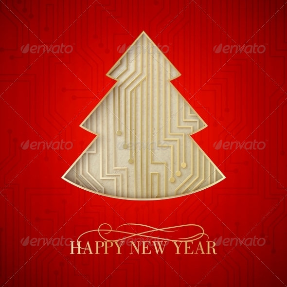 Microprocessor Christmas Tree., Vectors | GraphicRiver