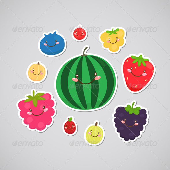 Berry Stickers, Vectors | GraphicRiver
