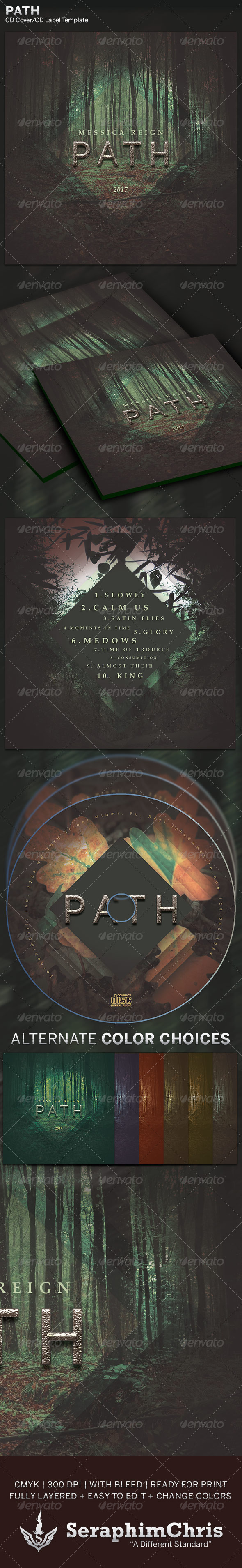 Path: CD Cover Artwork Template, Print Templates | GraphicRiver