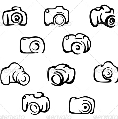 Camera Icons and Symbols Set, Vectors | GraphicRiver