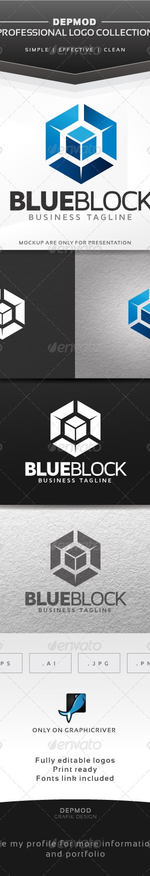 Blue Block Logo, Logo Templates | GraphicRiver
