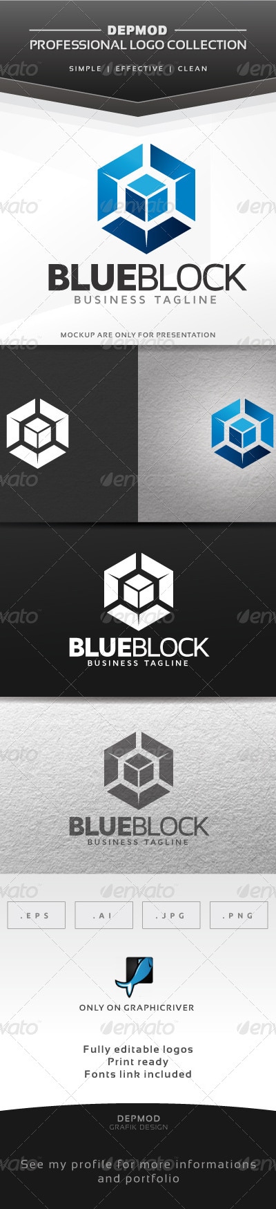 Blue Block Logo, Logo Templates | GraphicRiver