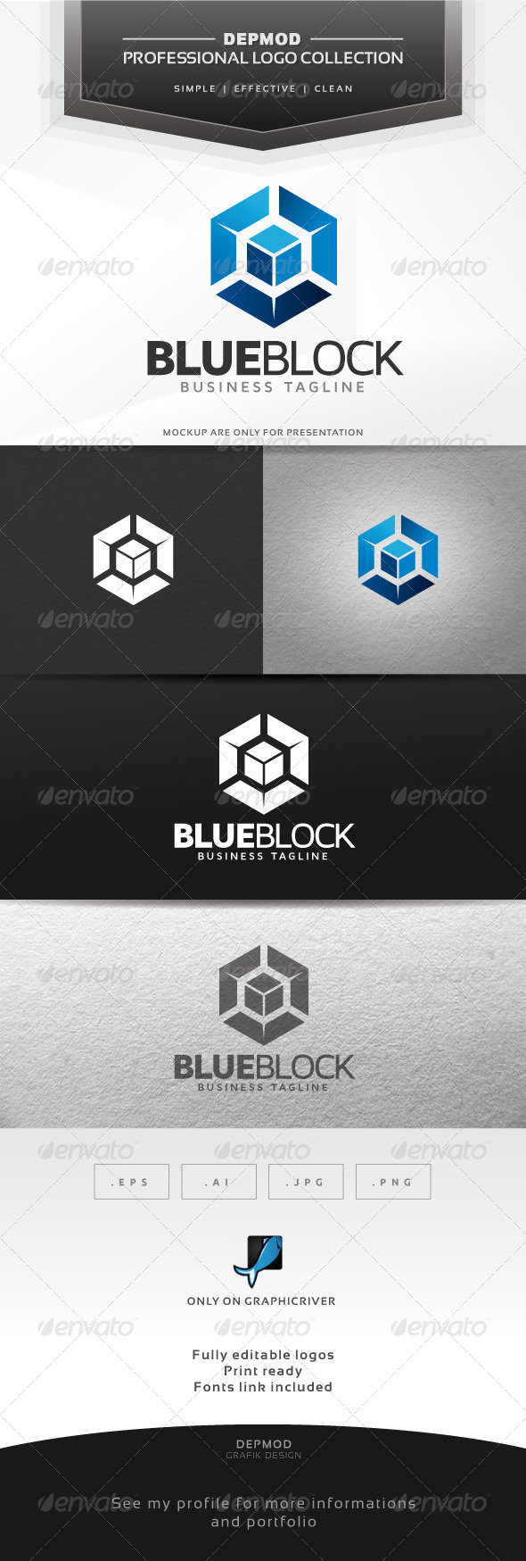 Blue Block Logo, Logo Templates | GraphicRiver