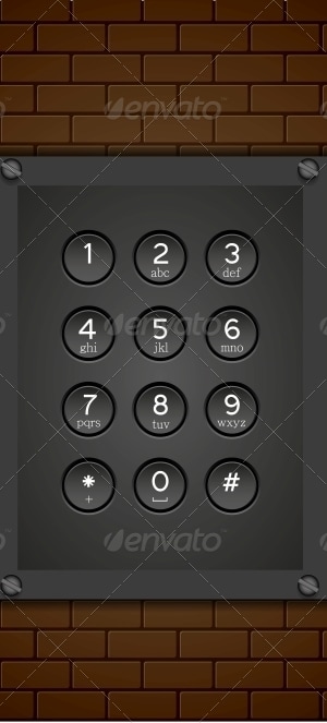 Phone Keypad on Brick Background, Vectors | GraphicRiver