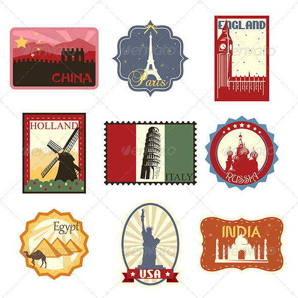 Travel Labels or Badges, Vectors | GraphicRiver