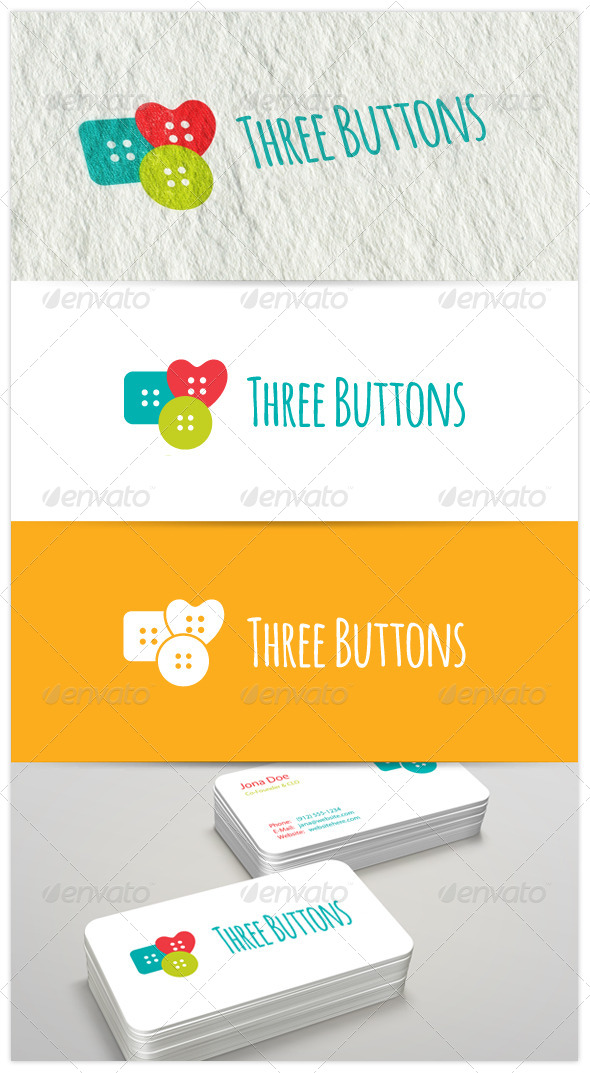 Three Buttons Logo, Logo Templates | GraphicRiver