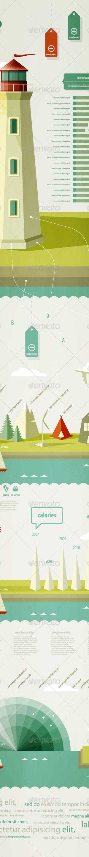 Infographics elements with a lighthouse , Infographics | GraphicRiver