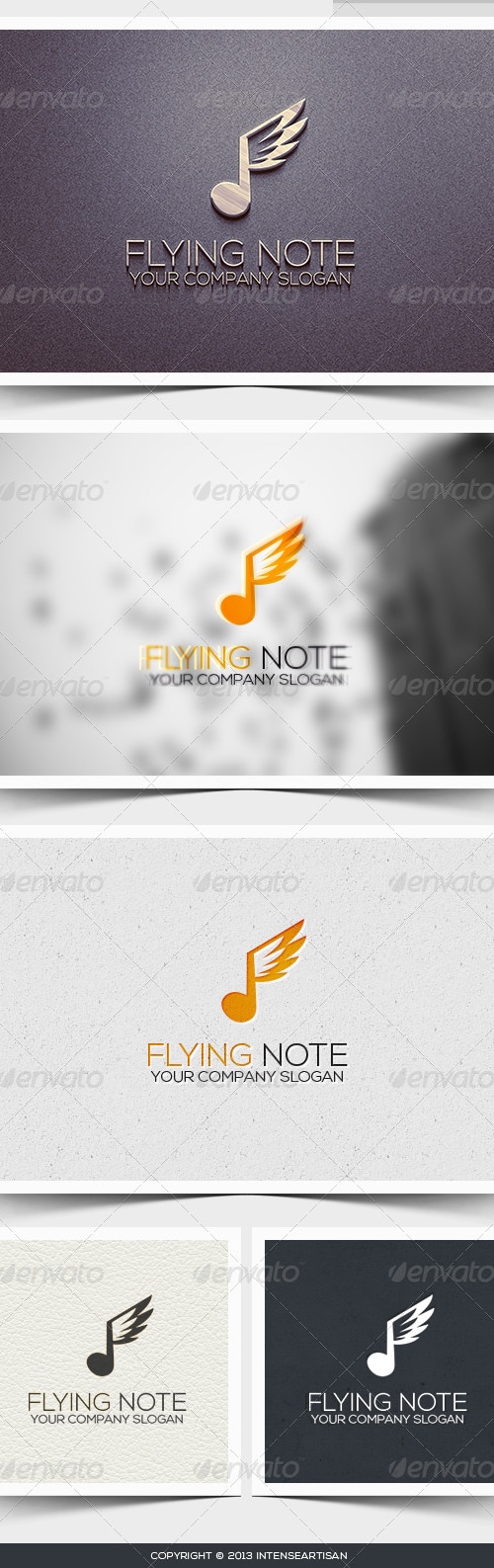 Flying Note Logo Template, Logo Templates | GraphicRiver