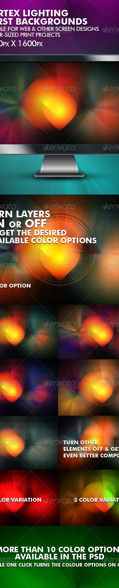 Vortex Lighting Burst Backgrounds, Graphics | GraphicRiver