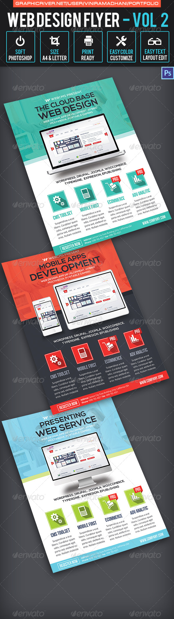 Web Design Flyer | Volume 2, Print Templates | GraphicRiver