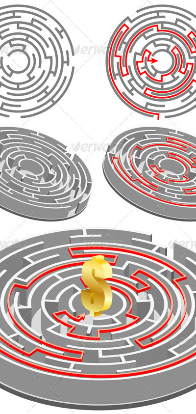 Circular Labyrinth, Vectors | GraphicRiver