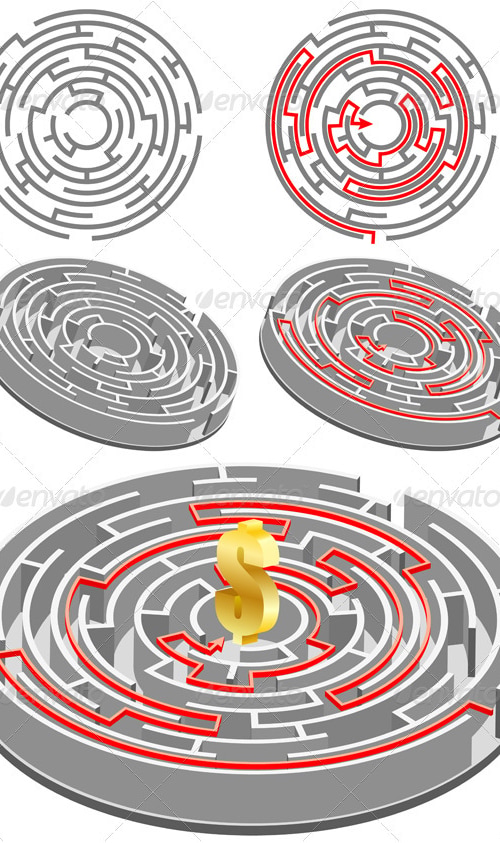 Circular Labyrinth, Vectors | GraphicRiver