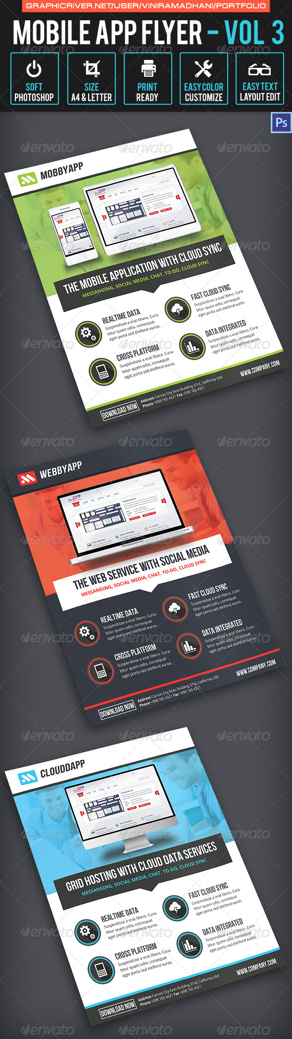 Mobile App Flyer | Volume 3, Print Templates | GraphicRiver