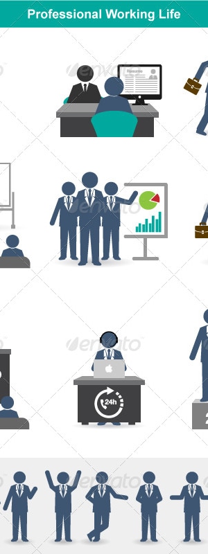 Professional Working Life, Vectors | GraphicRiver