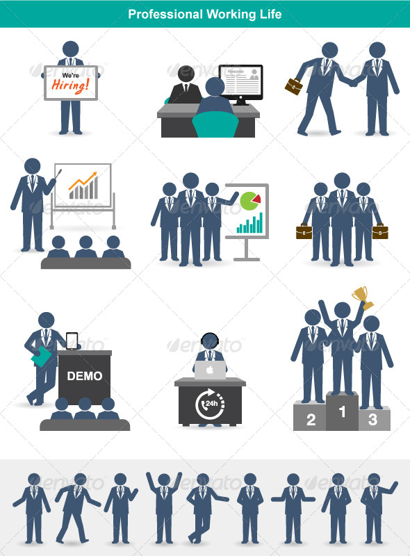 Professional Working Life, Vectors | GraphicRiver